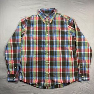 Jack Spade Warren Street Plaid Button Down Shirt Long Sleeve Men's L Multicolor